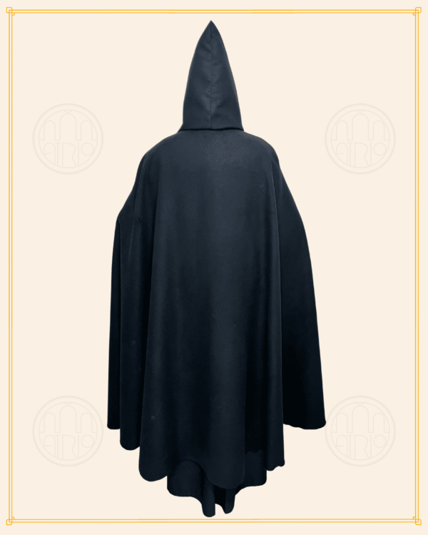 Tabarro talar preto com capuz sem abertura - Imagem 5